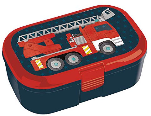 TapirElla Lunchbox/Brotdose Feuerwehr mit herausnehmbaren Obst und Gemüsefach
