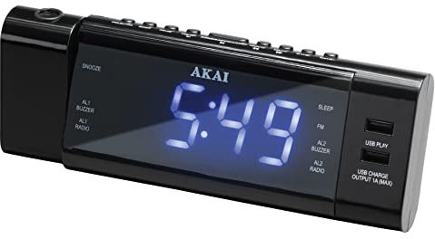Akai 9204482 | ACR-3888 Radio-réveil avec projecteur