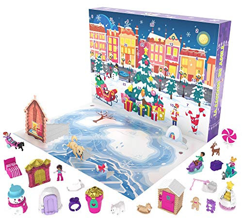 Polly Pocket GKL46 Adventskalender zum Thema Winterwunderland mit 25 Überraschungen