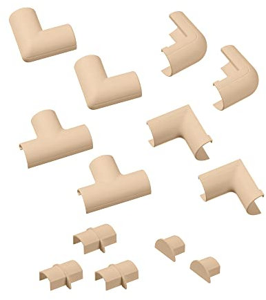 D-Line CLOAP2010M Micro+ Kabelkanal Clip-Over Verbindungsstücke Multipack, Aufsteckbare Verbindungsstücke, Verbinden Sie mehrere 20x10mm Kabelkanäle - 13-teiliges Kabelkanal Zubehör Set - Magnolia