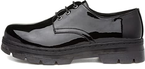 Lilley Ashley Womens Black Patent Lace Up Shoe - Size 3 UK - Black