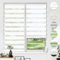 HOMEDEMO Store Enrouleur Jour Nuit sans Perçage, Double Tissu avec Clips, Rideau Occultant pour Fenêtre & Porte, 100 x 220 cm (Largeur du Tissu 96 cm), Blanc
