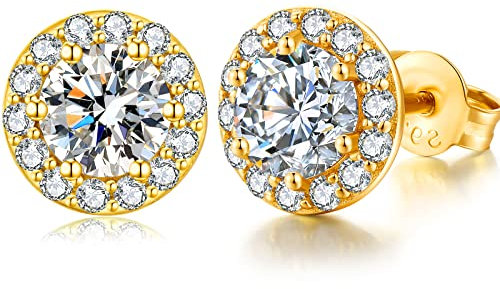 Ohrstecker Gold Damen Ohrringe Stecker Diamant Ohstecker Gold Zirkonia Goldene Ohrringe Damen Silber 925 Stecker