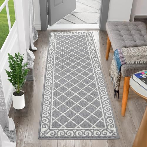HEBE Indoor Door Mat 20x59 Non Slip Front Door Welcome Mats Washable Shoe Mats Dirt Trapper for Entryway Low Profile Kitchen Carpet for Entrance Hallways Entrance Mat for Dogs