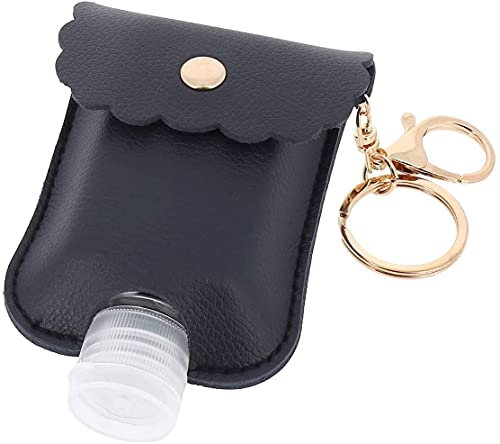 Accessoire Top Tendance Porte Clé avec Flacon pour Gel Hydroalcoolique (Bleu Marine)
