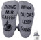 Socken mit Spruch Damen, Frauen Kuschelsocken, Socken mit Rutschfester Aufschriftung WENN DU DAS LESEN KANNST BRING MIR KAFFEE, Lustige Kuschelsocken, Geschenke für Frauen zum Weihnachten (Grau)