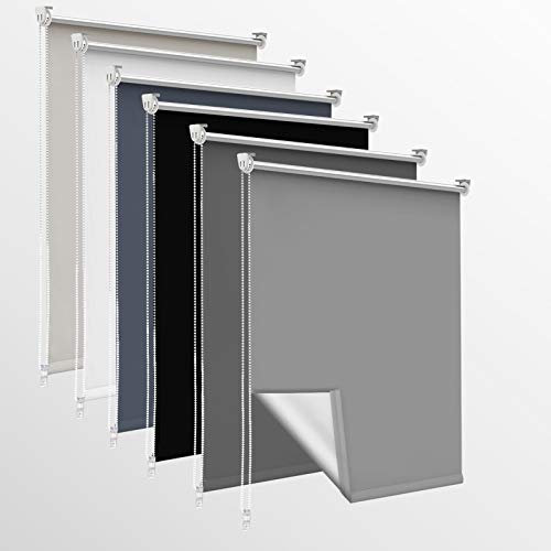 Homland Store Occultant sans Perçage, 105l x 230L cm (Largeur du Tissu 100cm) Rideaux Occultant avec Revêtement d'argent, Isolation Thermique, Installation Simple, pour Chambre, Salon, Gris Clair