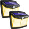 CLAONER Solar Lights Outdoor, Upgraded Wireless Solar Motion Sensor Security Light 270° Solar Powered Lights IP65 Wall Light for Front Door, Yard, Garage, Garden (2 Pack)