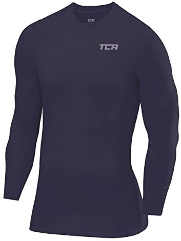 TCA Men's SuperThermal Compression Base Layer Top Long Sleeve Thermal Under Shirt - Graphite, M