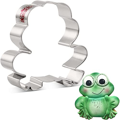 LILIAO Tiere Ausstechform Frosch, 9 x 9,2 cm, Edelstahl