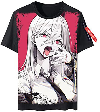 xhomeshop Anime Chainsaw Man T-Shirts Denji Pochita Short Sleeves Pullover Makima T-Shirts Personalised Print Chainsaw Man Power Fans Clothing