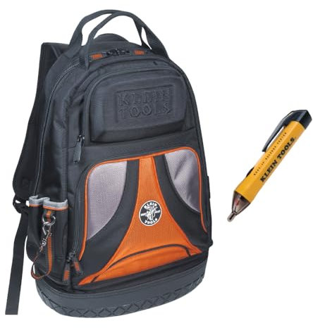 Klein Tools 80113 Tradesmen Backpack Kit with 39-Pocket Tradesman Pro Tool Backpack and Non-Contact Voltage Tester Pen, 2-Piece