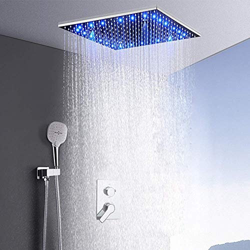 CAZARU Brausegarnitur Brausegarnitur Edelstahl Brausekopf Brausebrause Intelligente Temperaturerfassung Licht Brausehahn Wasserversorgung