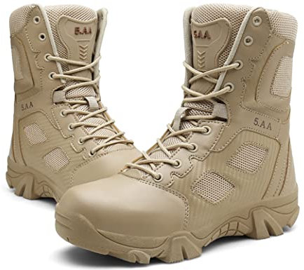 5.AA JX068 Leder Stiefel Kampfstiefel Einsatzstiefel Militär Bundeswehr Wandern Tactical Boot Wüstengelb 44EU