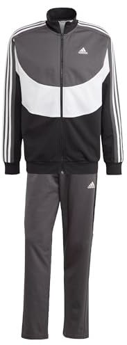 adidas Herren Colorblock Track Suit, Black/White/Grey Six, L