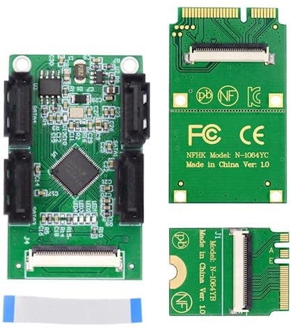 chenyang Mini PCI-E & NGFF A+E Key auf 4 SATA 3.0 Port Multiplier Adapter 6Gbps Festplatte Erweiterungskarte für Motherboard