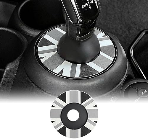FDAIUN for BMW Mini Cooper F Series F54 F55 F56 F60 2019-2023 ABS Silicone Car Shift Knob Cover Gear Shifter Knob Dust Cover Car Interior Accessories (Union Jack Gray)