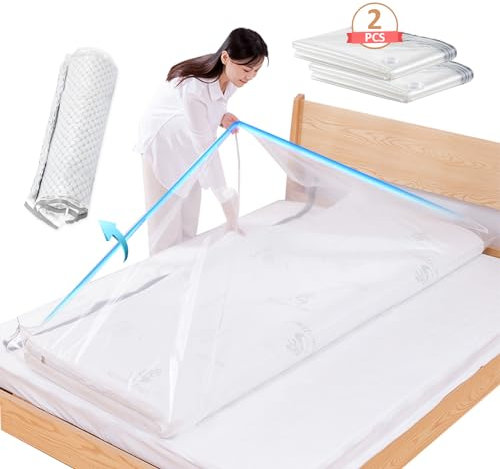 2PCS Mattress Vacuum Bag, 220 * 100cm Large Vacuum Mattress Bag, Reusable Space Saver Bags, Waterproof Sealable Vacuum Seal Mattress Bag for Memory Foam Mattress, Moving Shipping Storage, 86.7x39.4in