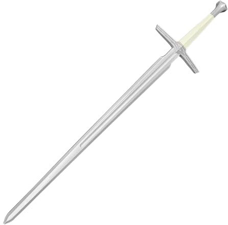 Mittelalterliches Übungsschwert aus Schaumstoff in voller Größe für Cosplay LARP Kostüm Halloween (Silber - Weiß)