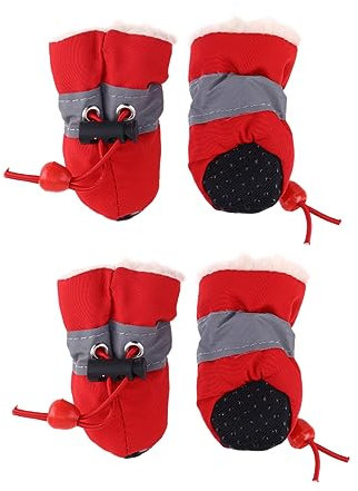 minkissy 1 Satz sockenschuhe Haustierschuhe für Chihuahua rote Schneeschuhe für kleine Hunde Stiefel für Hunde Schuhe für Hunde Hundeschuhe Hündchen Pfote Schuhschutz Winter