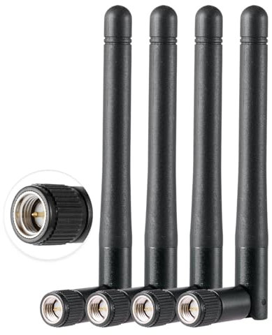Vecys 4PCS Doble Banda WiFi Antena 2.4GHz 5GHz 5.8GHz Antena 3dBi MIMO SMA Macho Antena para WiFi Router Tarjeta LAN Inalámbrica Tarjeta PCIe Router Video Vigilancia Monitor