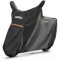 Favoto Motorradabdeckung Outdoor Wasserdicht Rückspiegel - Motorradgarage Abdeckplane für Motorrad XXL mit Schlossloch Staubdicht UV-Schutz Winddicht Oxfordstoff Schwarz 245cmx105cmx125cm