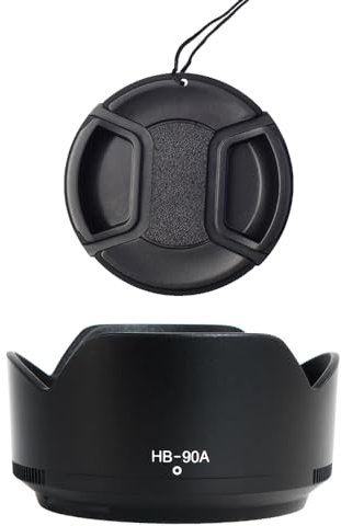 HB-90A Lens Hood and 62mm Lens Cap Compatible for Nikon Z DX 50-250mm f/4.5-6.3 VR Lens, Z 50mm f/1.8 S Lens (1+1 Pack)