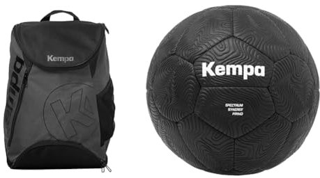Kempa Rucksack Handball Backpag Rucksack mit Bodenfach & Spectrum Synergy Primo Black&White Handball Trainings- und Spielball