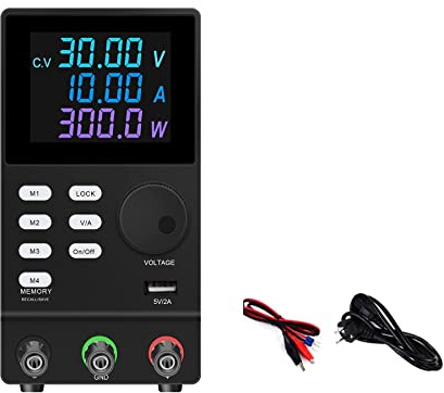 Fuente de alimentación CC Banco de Trabajo de Mantenimiento de Laboratorio 30V 10A regulador de Corriente de Voltaje 60V 5A estabilizador Potencia de conmutación(30V 10A Black-01)