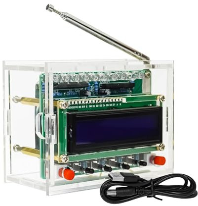 FM Radio Kits, Lötprojekte DIY Elektronik Kits Digitalradio Digital Radio Löten Ubungsset mit LCD Display FM 87-108 MHz Drahtloser Empfänger zum Lernen und Lehren