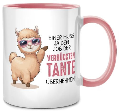 Seness Einer Muss Ja Den Job Der Verrückten Tante Übernehmen Tasse - Geschenk Für Beste Tante, Geburtstag, Schwester, Neffe, Lieblingstante, Auntie Kaffeetasse (Lama)