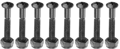 PATIKIL Skateboard Montage-Hardware 1-3/8 / 35mm, 8 Stücke Karbonstahl Skateboard Schrauben Bolzen & Muttern Flachkopf für Cruiser, Schwarz