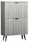 Smart FENDEE Schuhschrank schmal 2 Klappen, 24cm Tiefe in Hellgrau Holzoptik, 4 verstellbare Fächer, für 8-12 Paar Schuhe, Kippsicherung für Eingangsbereich/Flur, 60x24x94cm
