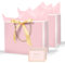 AMFUN Geschenktüten, 2 Stück Papiertüten mit Schleifenbändern + 2 Grußkarten + 4 Seidenpapier, Kreuzbodenbeutel, Geschenktaschen Groß mit Henkel für Geburtstag Hochzeit Feier Party