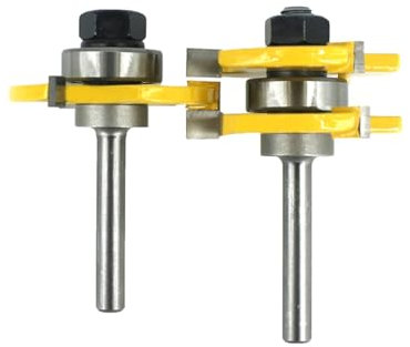 2 STÜCKE 1/4 6,35 MM Schaftfräser Holzschnitzerei Zunge Nut Fräser 3/4 Schaft 3 Zähne T-Form Holzfräser