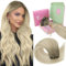 YoungSee Echthaar Extensions Clip Ombre 50 cm Clip in Extensions Echthaar Aschblond Ombre Platinblond Extensions Echthaar Clip Invisible Echthaar Clip in Extensions Remy Haare fur Damen 120g #SUN