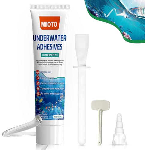 Silicone per Acquario, Acquario Sott'acqua Colla, Colla per Acquari, Silicone Sigillante Trasparente, silicone acquario per Acquari, Terrari e Laghetti 120ML