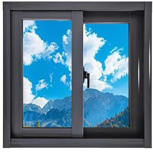 SRDCAIM Ersatz-Schiebefenster mit bündiger Montage, Kellerfenster, abschließbare Belüftung, Aluminium-Schiebefenster mit Bildschirm aus gehärtetem Glas für Badezimmer zu Hause(Nero,20x36in/50x90cm)