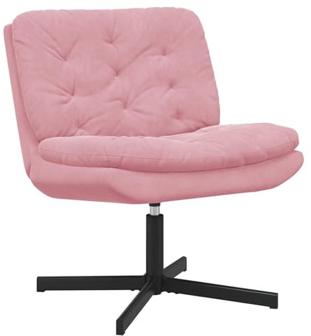 vidaXL Swivel Relaxing Chair Pink 63 x 75 x 76 cm Velvet, Living Room, Modern Ergonomic Swivel Chair, Relaxing Indoor Lounge Seat, Plush Velvet Comfortable Home Furniture