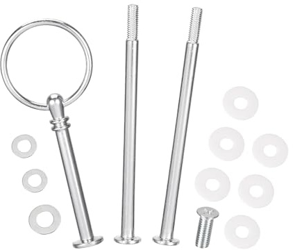 ASTRQLE 1 Set 3 Tier Metal Cake Stand Fittings for Dessert Display Platters | Smooth Polished Surface, Easy Install, Stable Weight Bearing Rods, Universal, with Washer & Screw, for Wedding Tea Party
