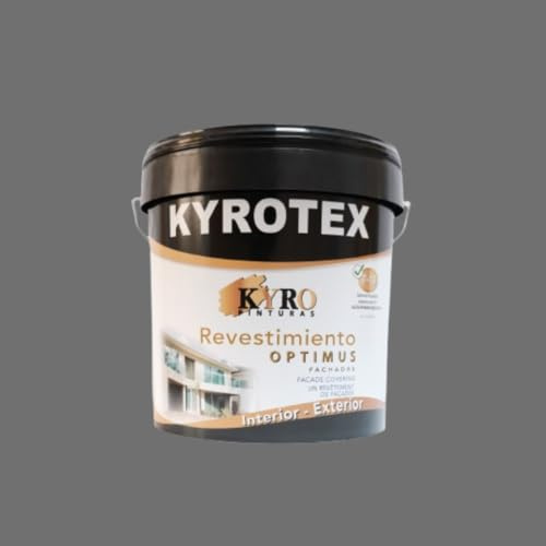 KYRO PINTURAS - Revestimiento de fachadas KYROTEX OPTIMUS 10 AÑOS, Pintura Carta de colores - 14L (Gris Antracita L-544)