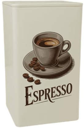 speecheese Espresso Vintage KaffeeDose 900ml für Kaffeegenuss Lustige Espresso-MetallDose 900ml im Retro Look