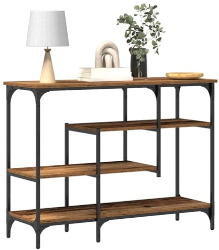 Tomostar Table Console, Console Meuble Table d'entrée de Couloir avec étagère Bois Ancien 100x35x75 cm
