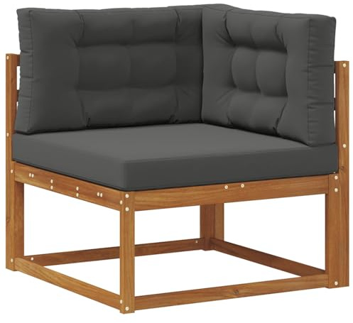 vidaXL Outdoor Ecksofa Massivholz Akazie Natur, Balkon, Moderne Gartenmöbel, Modulares Outdoor-Design, Langlebiges Sofa, Flexible Wohnkonfiguration