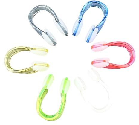 Genérico Clip Nasal Natación,6 Piezas Silicona Impermeable Antiahogo,Pinza Nariz Natación | para Niños, Adultos, Principiantes, Surf, Buceo, Deportes Acuáticos, Entrenamiento, Piscina