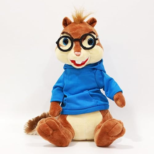 FIASHCN Kawaii Alvin und die Chipmunks Plüschtier Niedliche Chipmunks Alvin Theodore Simon Stofftierpuppe für Kinder Geburtstagsgeschenk 25cm Simon