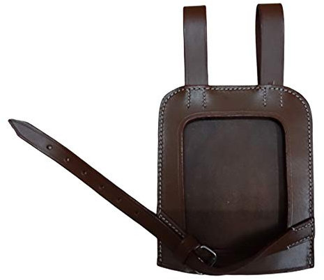 Pelle à Outils Allemande Retractable WWII en Cuir Brun Moyen