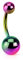 viva-adorno® Bauchnabel Piercing Banane Edelstahl Chirurgenstahl Bananabell Z497, Regenbogen