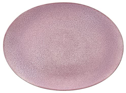 BITZ Platte oval 45 x 34 cm Grau/Hellrosa