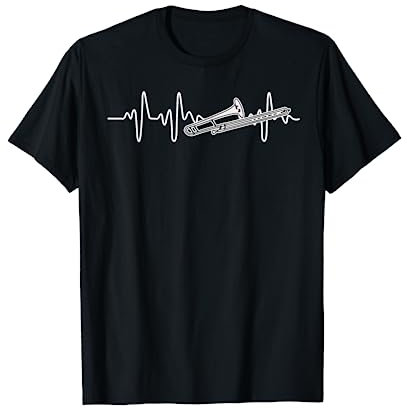 Geschenk für Posaunenspieler Herzschlag Posaune T-Shirt